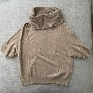 Loft Taupe Cowl Neck Sweater